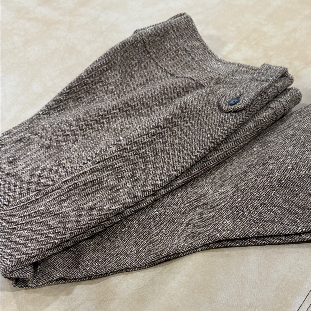 D&G Dolce and Gabbana Classic Brown Herringbone Trousers
